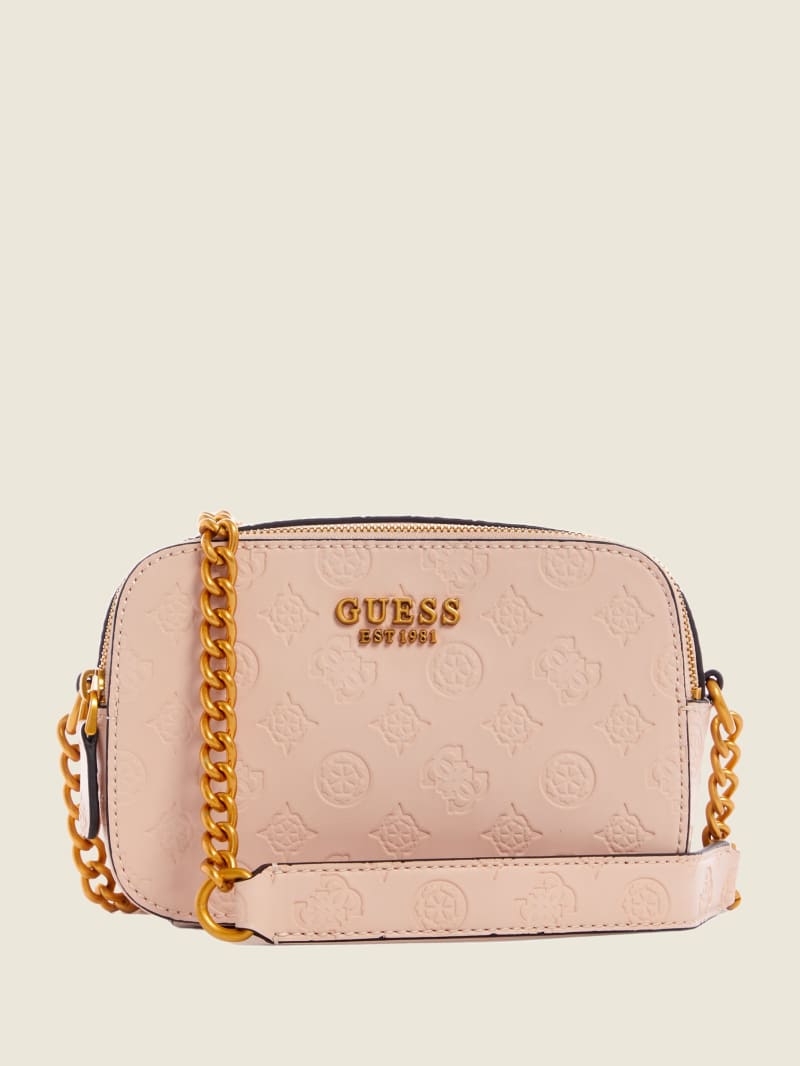 Pink Women's Guess Noelle Logo Camera Crossbody Bags | 0731254-VW