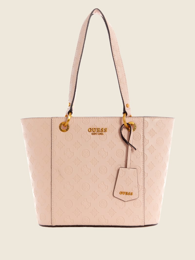 Pink Women's Guess Noelle Small Elite Tote Bags | 2197384-VI