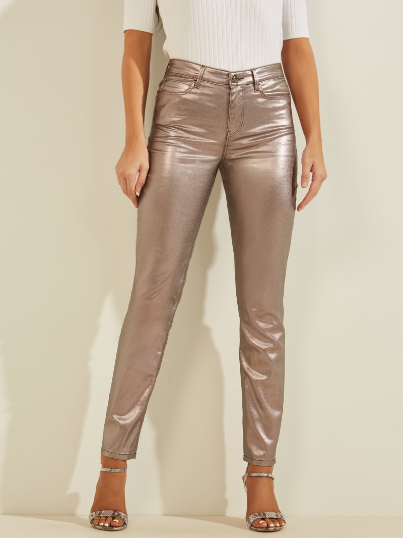 Platinum Women's Guess Metallic 1981 Skinny Pants | 6192804-TJ