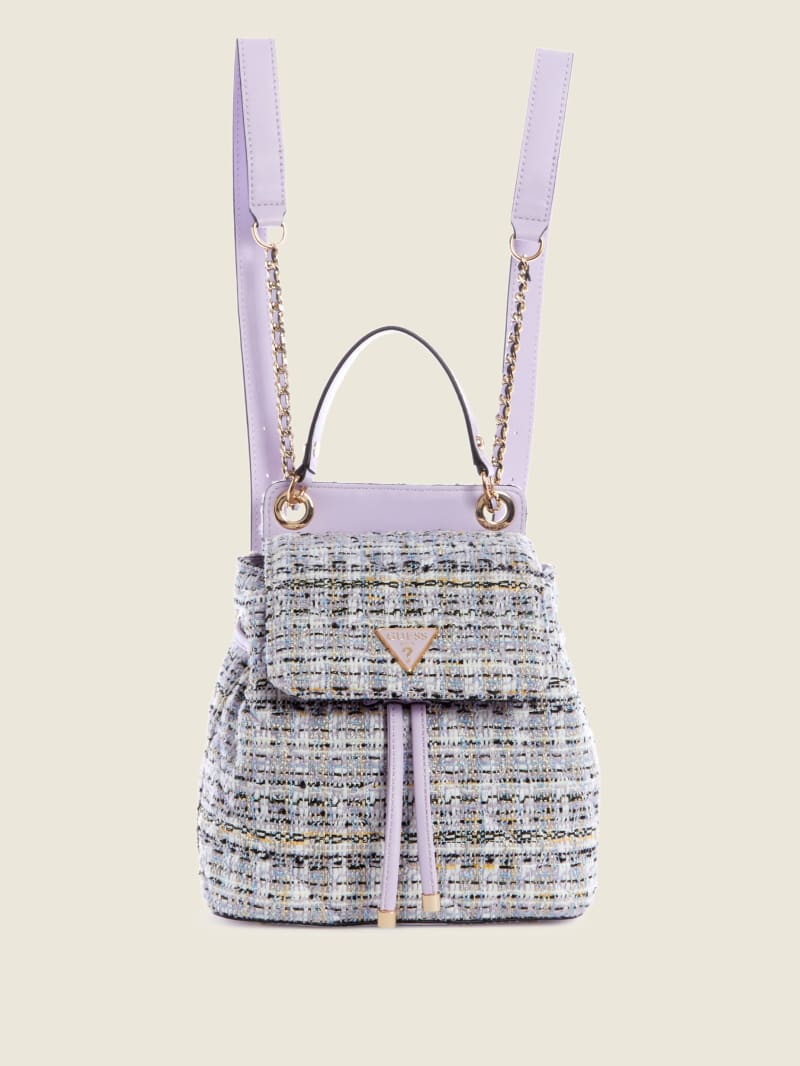 Purple Women's Guess Cessily Flap Backpacks | 3895206-LM