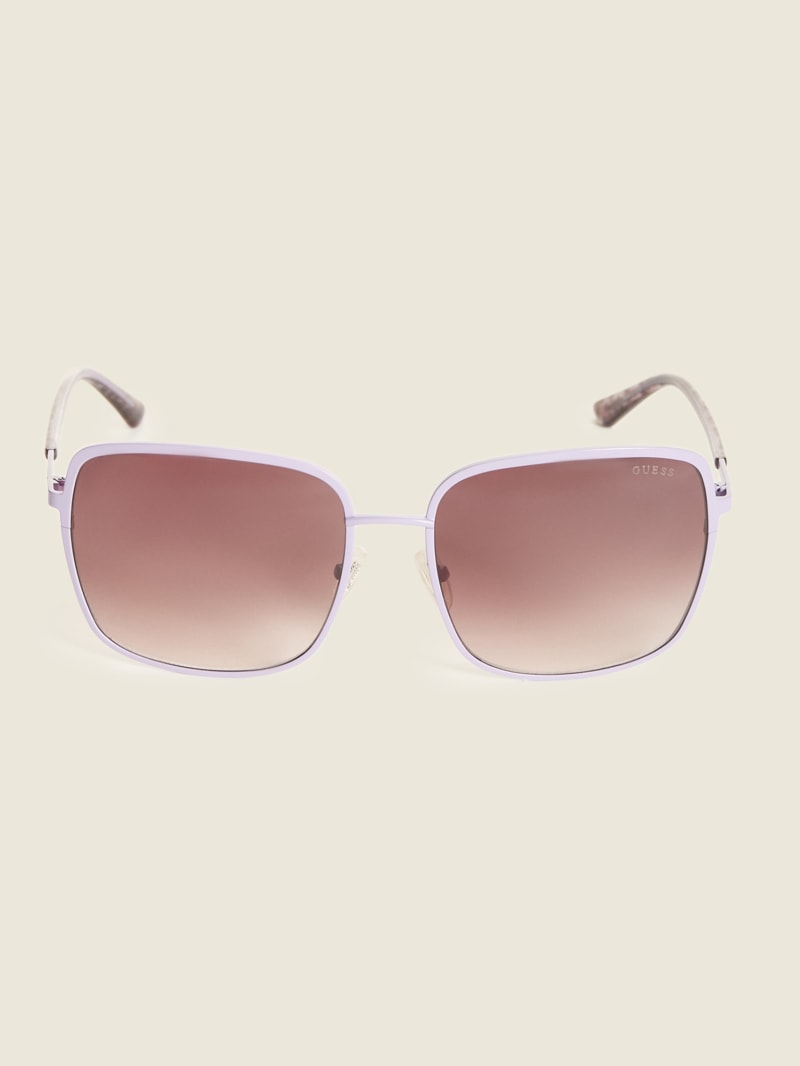 Purple Women's Guess Oversized Metal Square Sunglasses | 4305976-CA