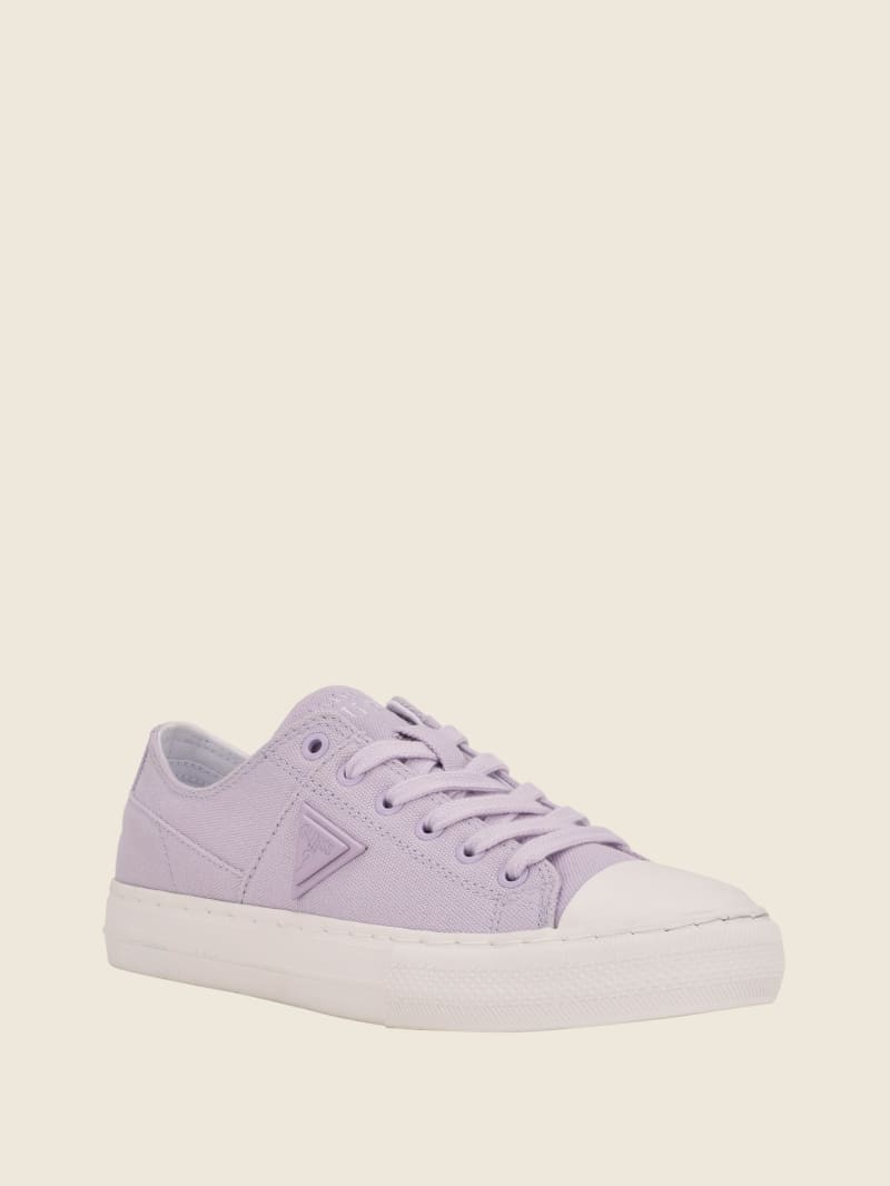 Purple Women's Guess Pranze Low-Top Canvas Sneakers | 5361948-WY