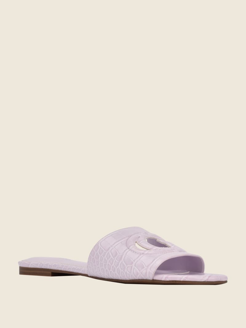 Purple Women's Guess Tashia Logo Slides | 6312498-IG