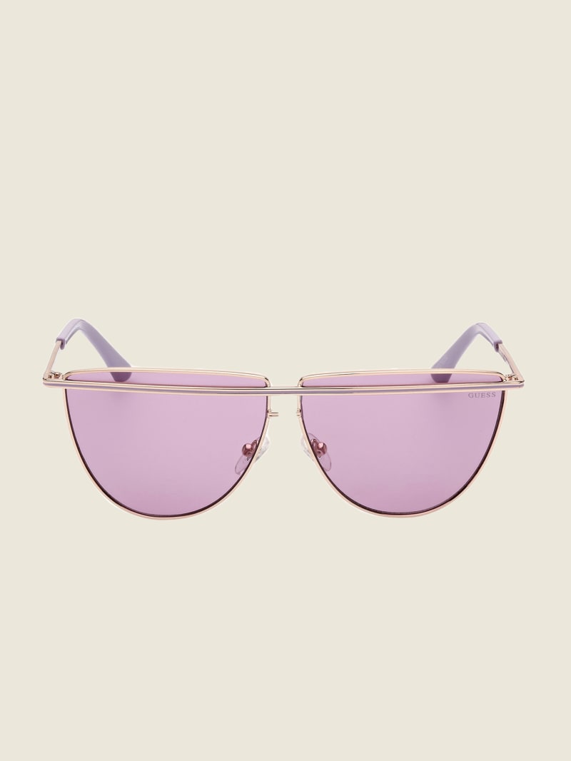 Purple Women's Guess Top Bar Aviator Sunglasses | 5708139-XJ