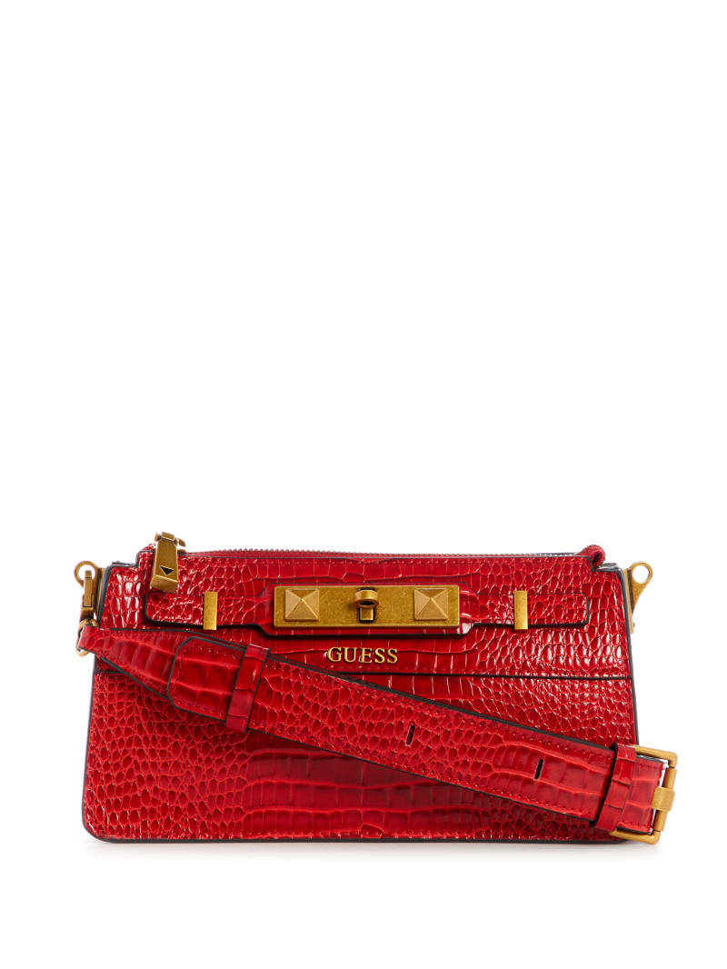 Red Women's Guess Raffie Crossbody Bags | 1790326-KM