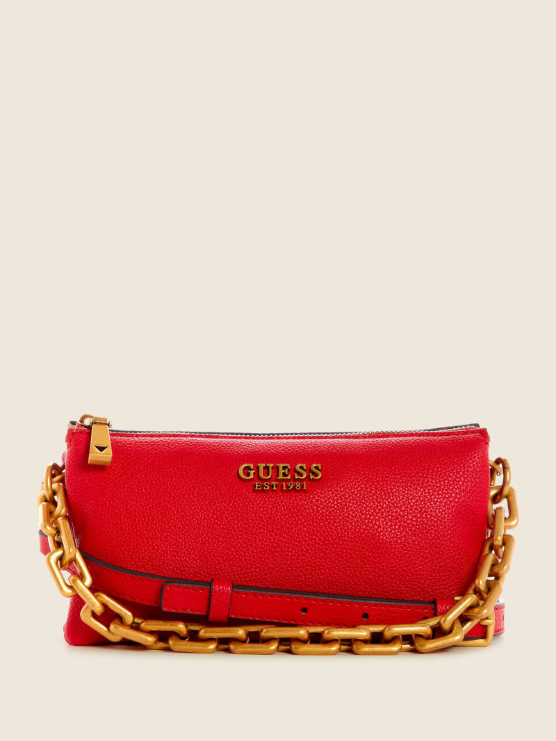 Red Women's Guess Turin Triple Compartment Crossbody Bags | 8197546-HJ