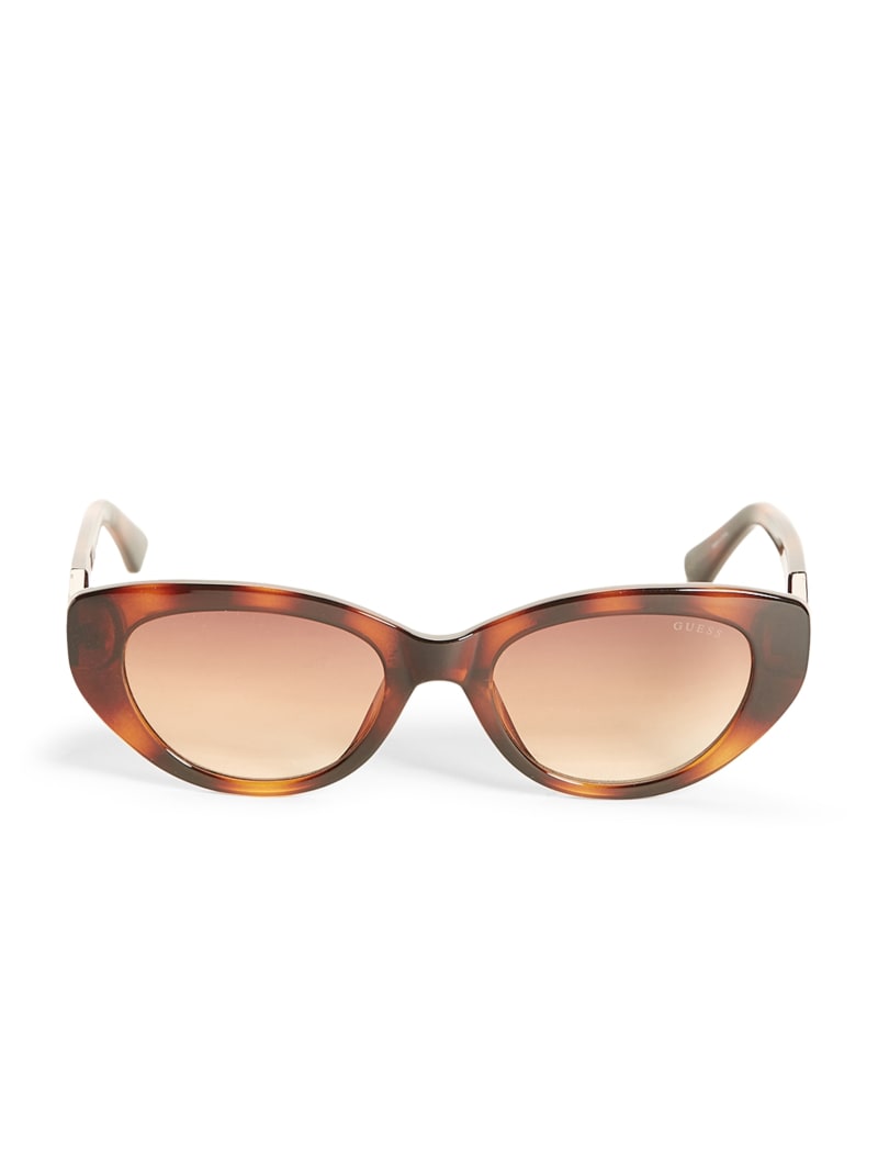 Rose Gold Women's Guess Colored Plastic Cat-Eye Sunglasses | 6158730-KJ