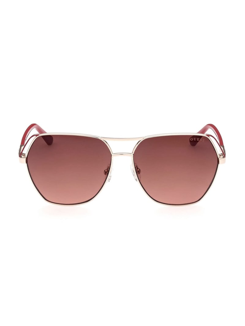 Rose Gold Women's Guess Geometric Aviator Sunglasses | 2796158-IP