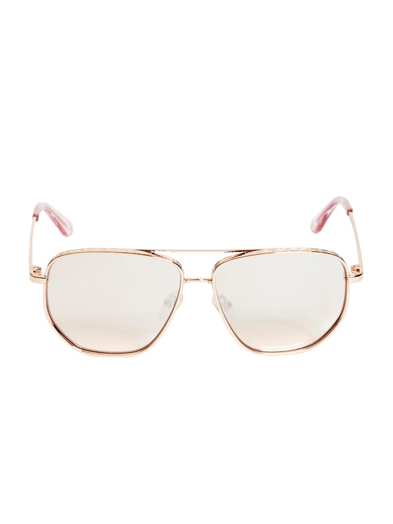 Rose Gold Women's Guess Kelly Aviator Sunglasses | 3541209-TP