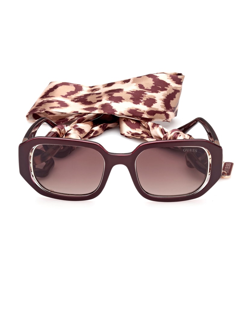 Rose Gold Women's Guess Rectangle Sunglasses | 8923756-WG