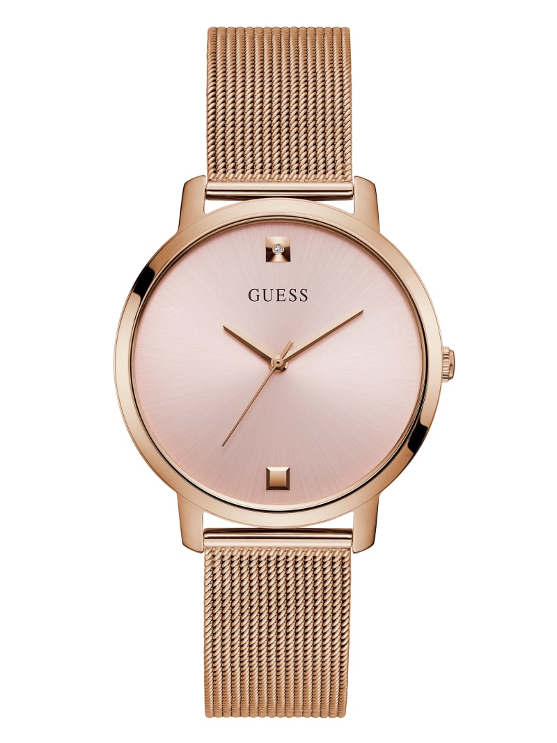 Rose Gold Women's Guess Rose Gold-Tone And White Diamond Analog Watches | 7439568-QI