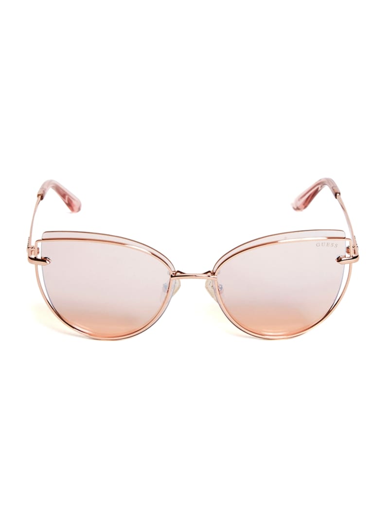 Rose Gold Women's Guess Wired Cat Eye Sunglasses | 9813275-YE