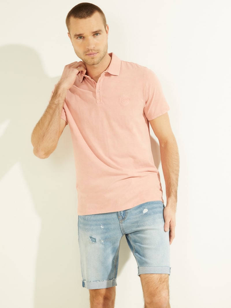 Rose Men's Guess Eli Acid Washed Shirts | 2570483-QR