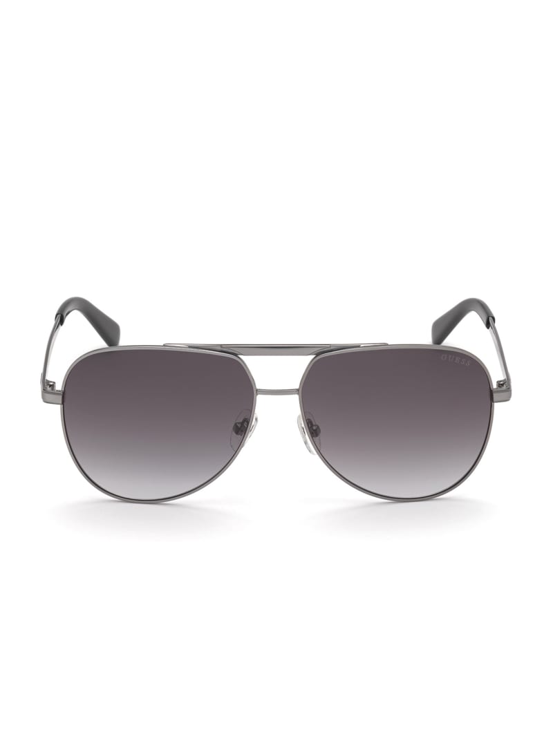 Silver Men's Guess Manny Aviator Sunglasses | 8453217-TR