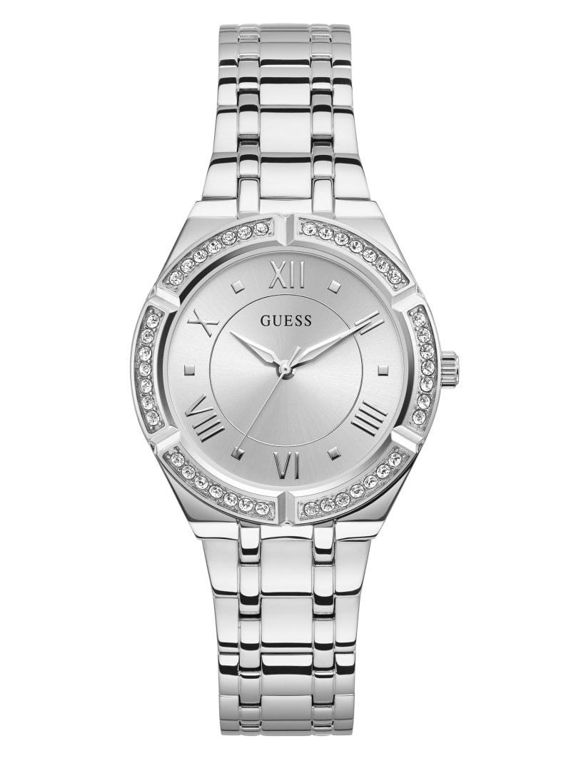 Silver Women's Guess Silver-Tone Analog Watches | 5018362-CB