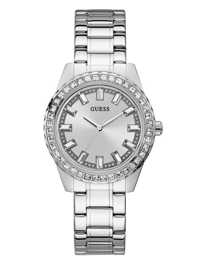 Silver Women's Guess Silver-Tone Analog Watches | 7846093-GB