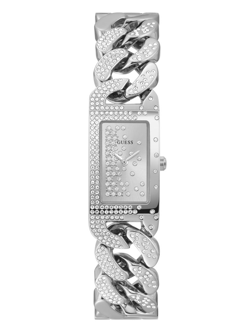 Silver Women's Guess Silver-Tone Analog Watches | 9587340-PU