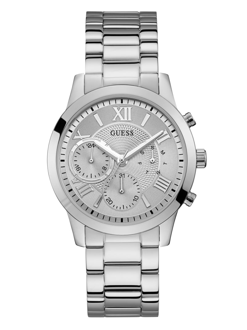 Silver Women's Guess Silver-Tone Watches | 4279853-QG