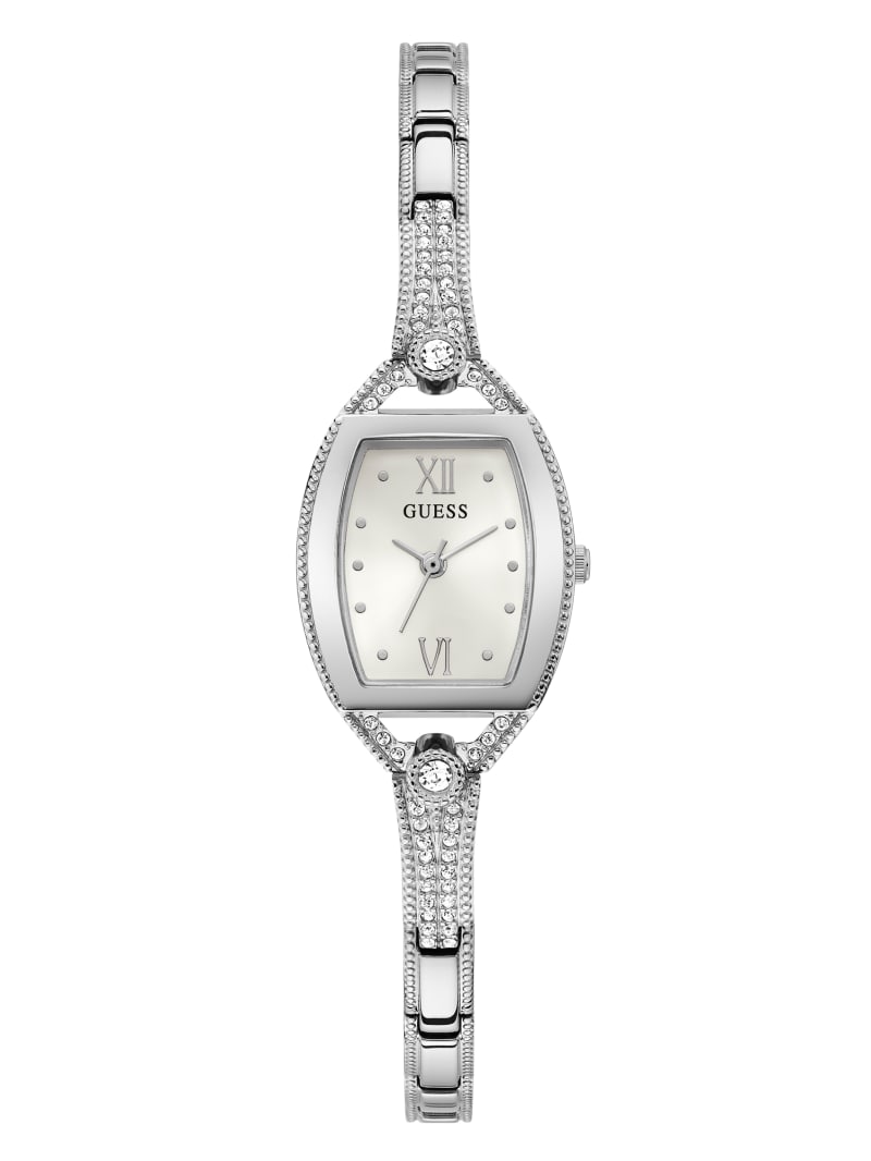 Silver Women's Guess Silver-Tone and Rhinestone Analog Watches | 1749052-GY