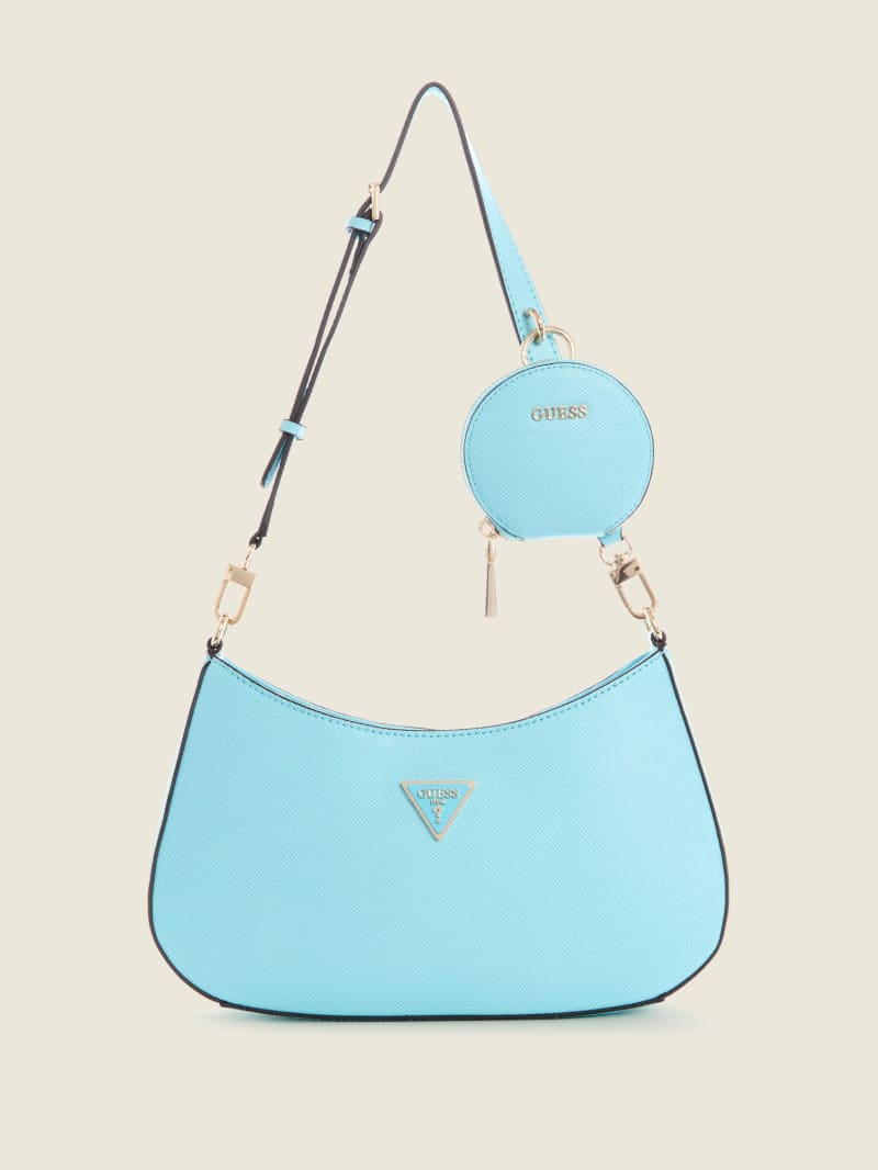 Turquoise Women's Guess Alexie Shoulder Bags | 9128076-OQ