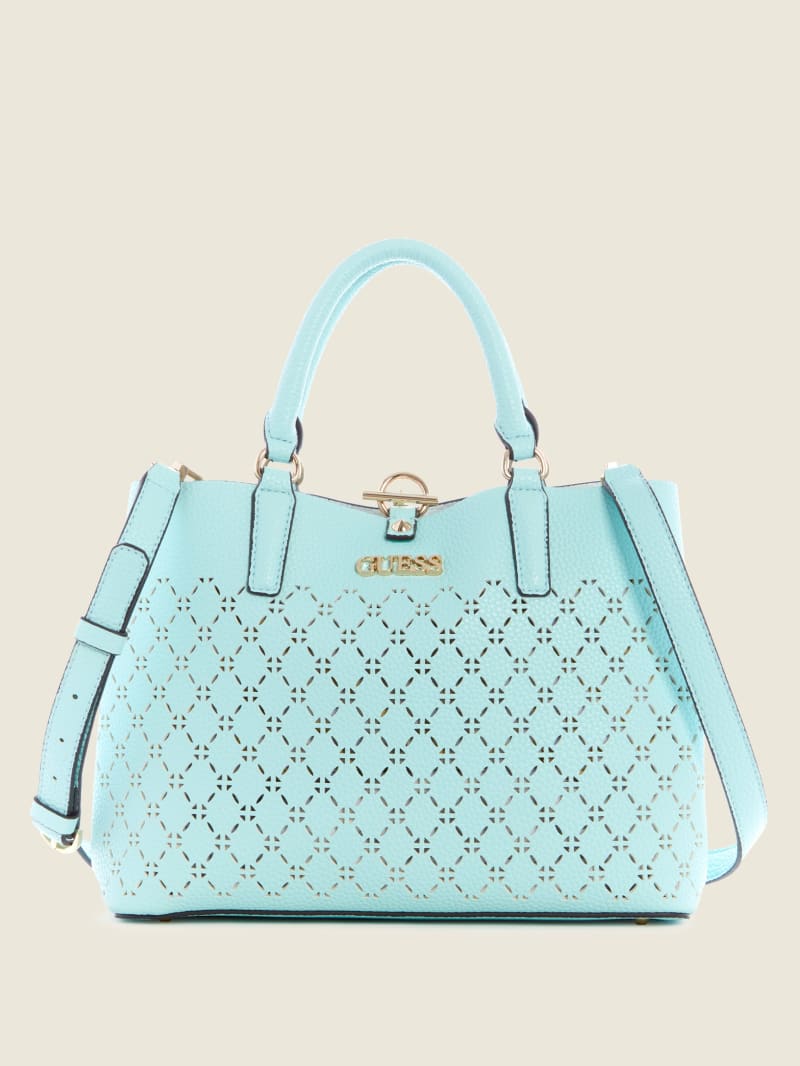 Turquoise Women's Guess Amara Girlfriend Satchel Bags | 3518762-DV