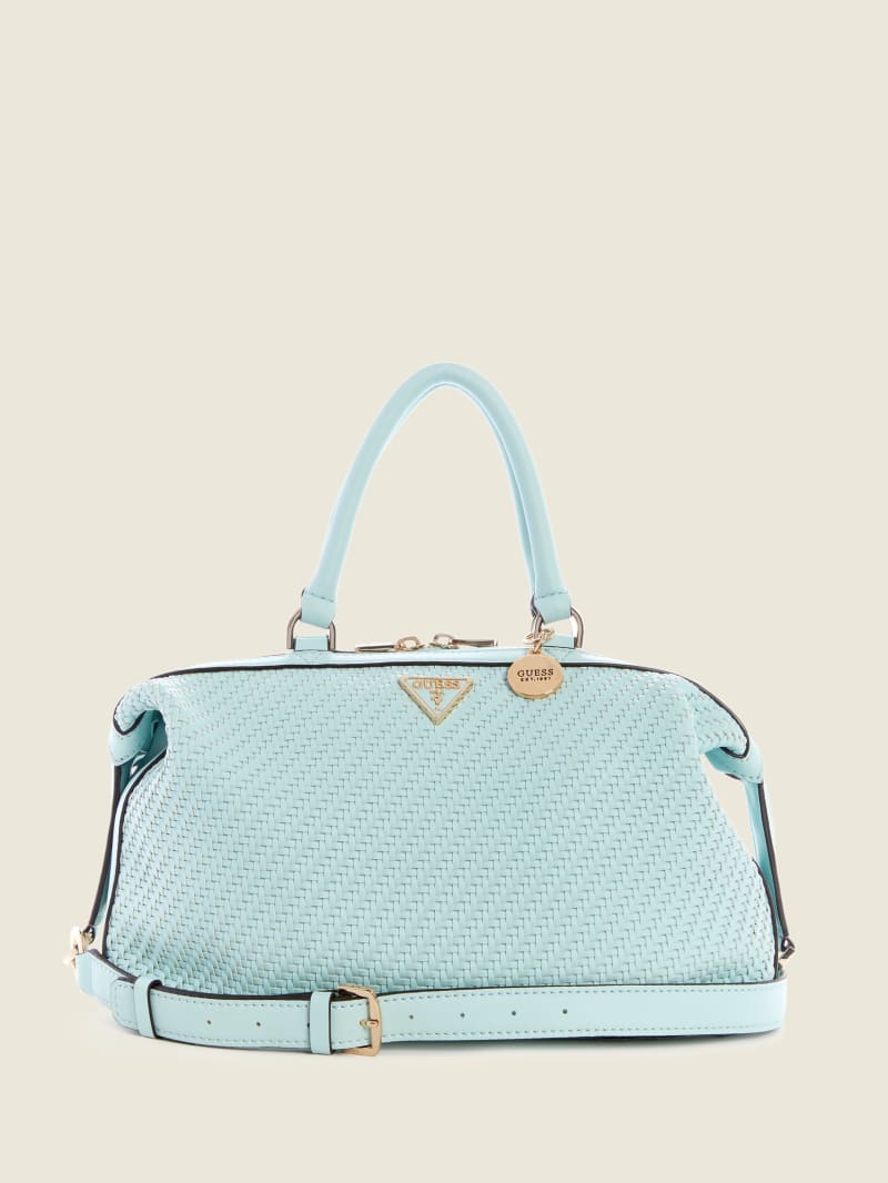 Turquoise Women's Guess Hassie Soho Satchel Bags | 9104275-HJ