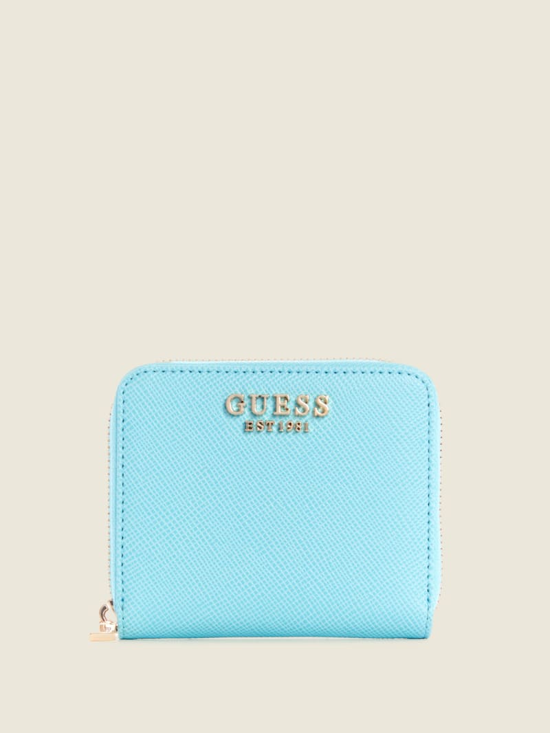 Turquoise Women's Guess Laurel Small Zip-Around Wallets | 1985730-GQ