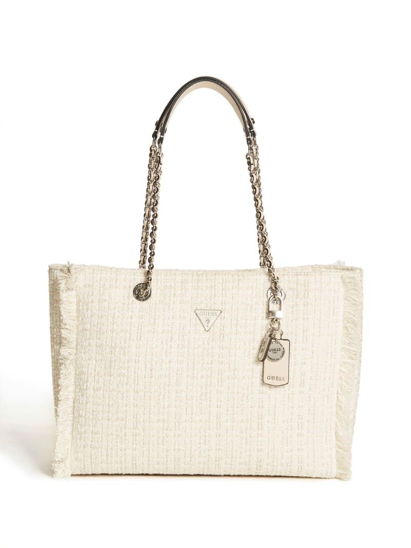 Whit Women's Guess Cessily Tweed Tote Bags | 4123590-MW