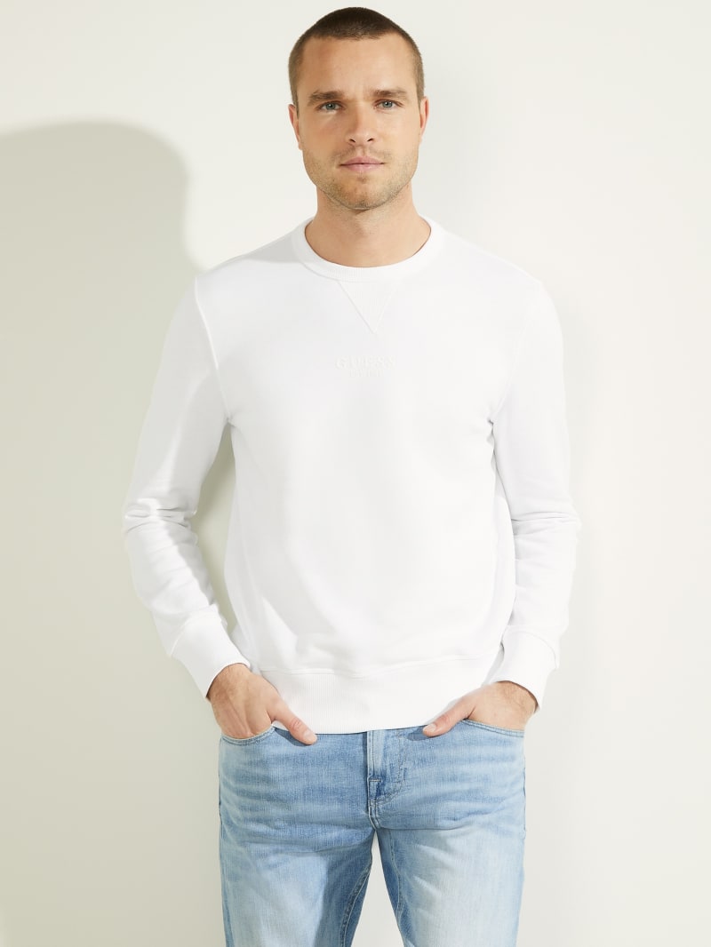 White Men's Guess Braulio Fleece Shirts | 2185734-OV