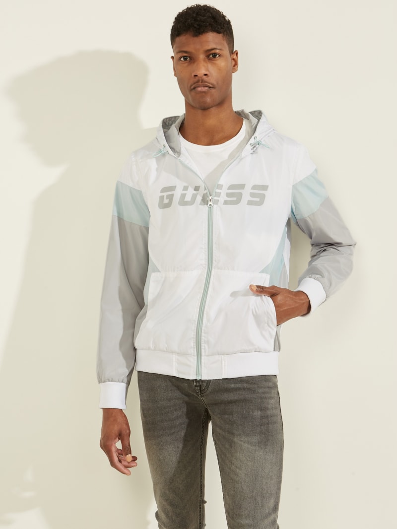 White Men's Guess Color-Block Jackets | 1305298-RU