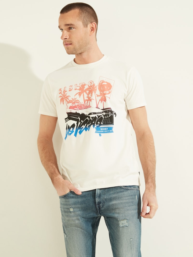 White Men's Guess Cruisin Tee T Shirts | 0758291-XR