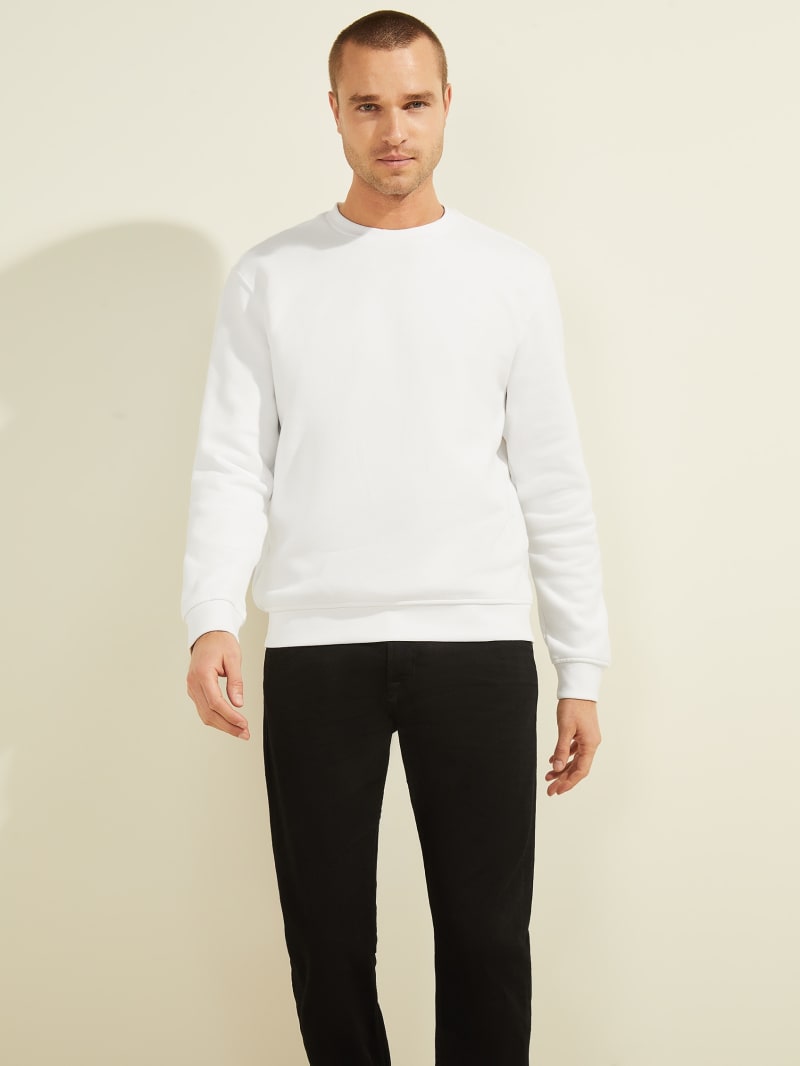 White Men's Guess Eco Geron Sweatshirts | 9784650-BM