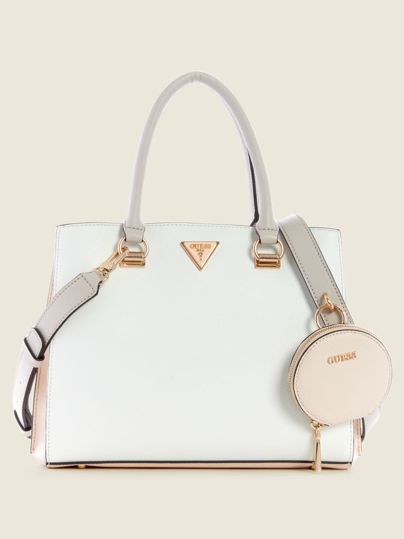 White Women's Guess Alexie Girlfriend Satchel Bags | 6471930-YK