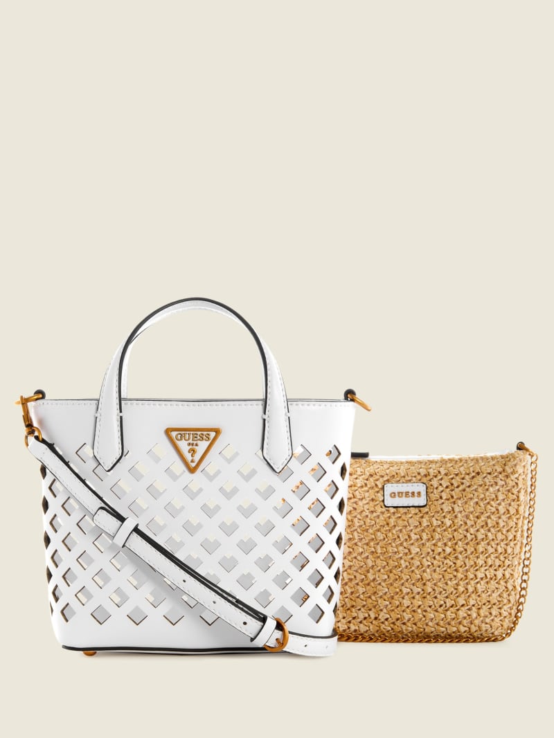 White Women's Guess Aqua Mini Bag | 9381057-QN