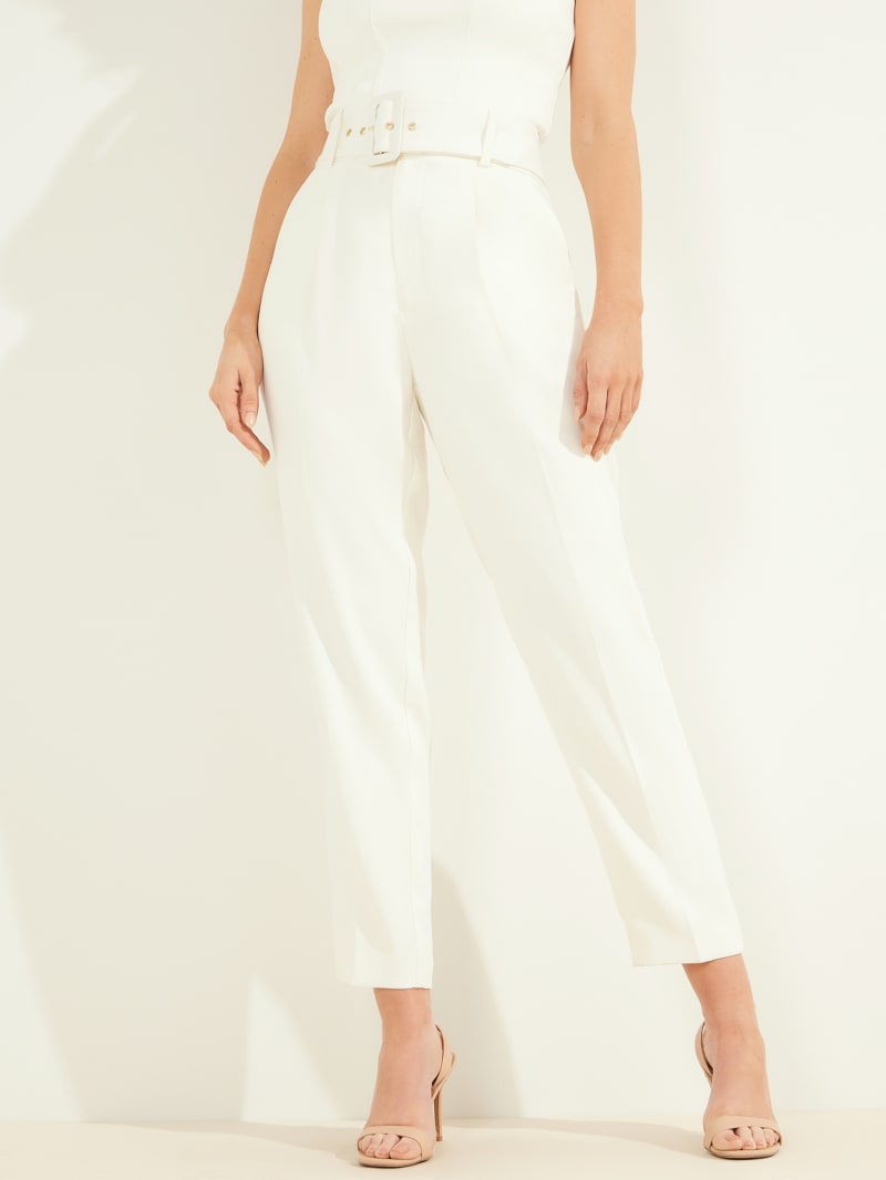 White Women's Guess Atlas Pants | 0134857-CS