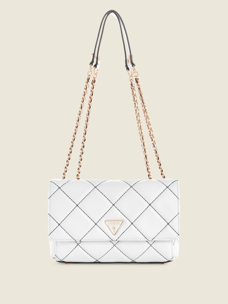 White Women's Guess Cessily Quilted Convertible Crossbody Bags | 7815469-JV