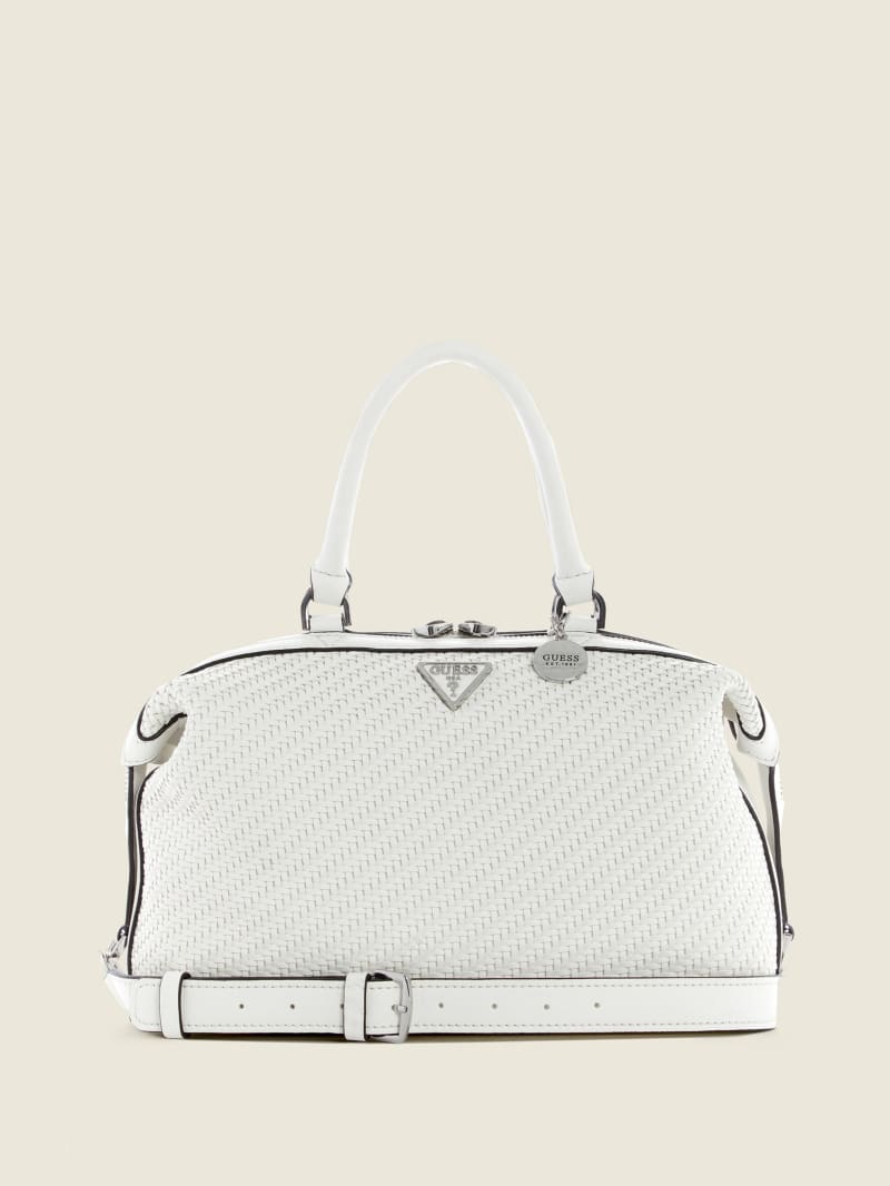 White Women's Guess Hassie Satchel Bags | 0913876-ZO