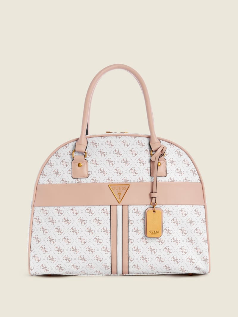 White Women's Guess Kasinta Dome Satchel Bags | 4872153-UI