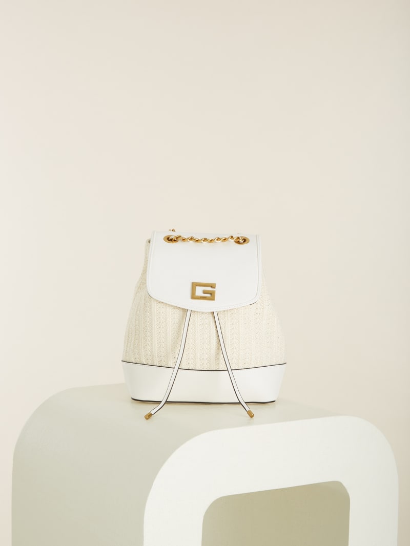 White Women's Guess Kimi Backpacks | 8965034-OY