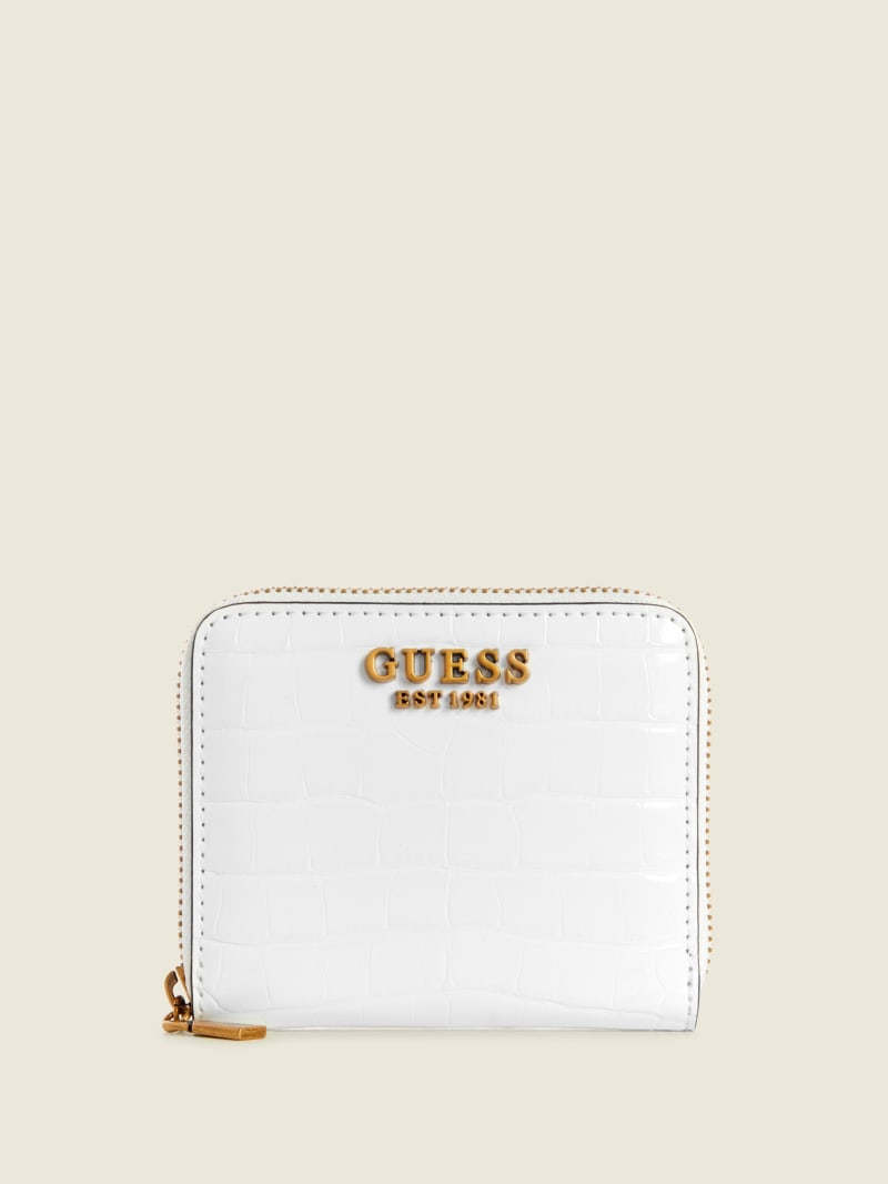 White Women's Guess Laurel Small Zip-Around Wallets | 3987452-MZ