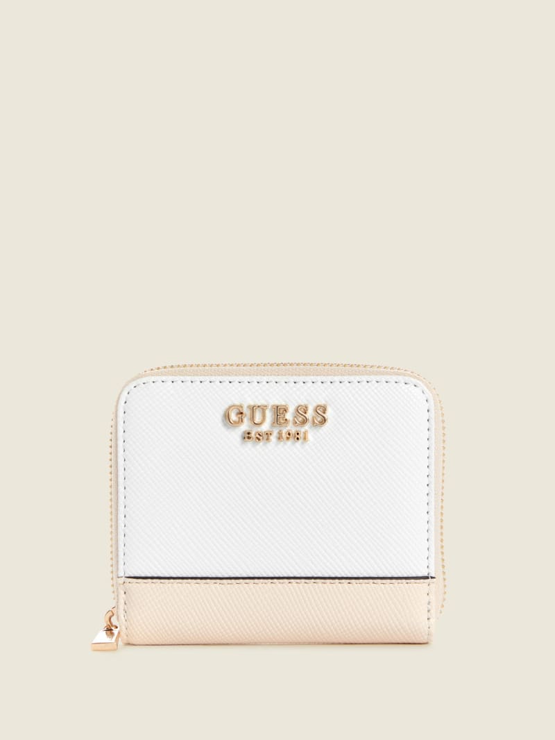 White Women's Guess Laurel Small Zip-Around Wallets | 9102568-PM