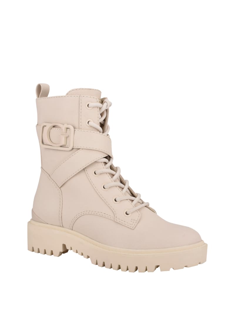 White Women's Guess Orana Combat Boots | 0123985-RI