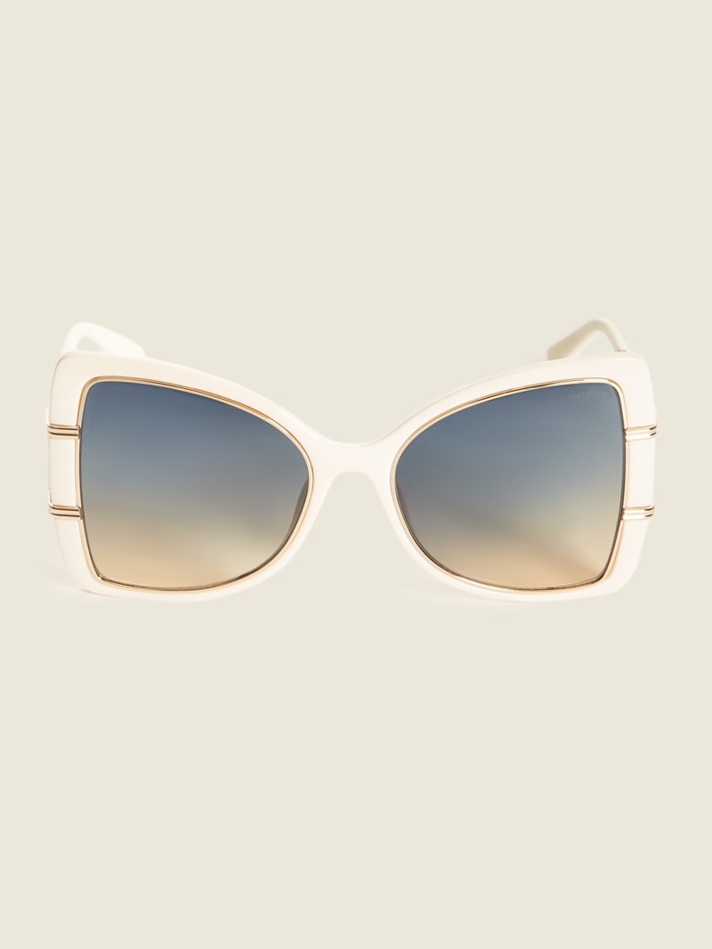 White Women's Guess Oversized Butterfly Sunglasses | 8307649-UN