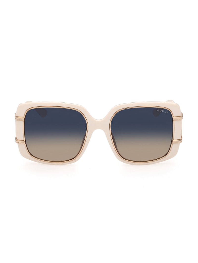 White Women's Guess Oversized Square Sunglasses | 7143209-QL