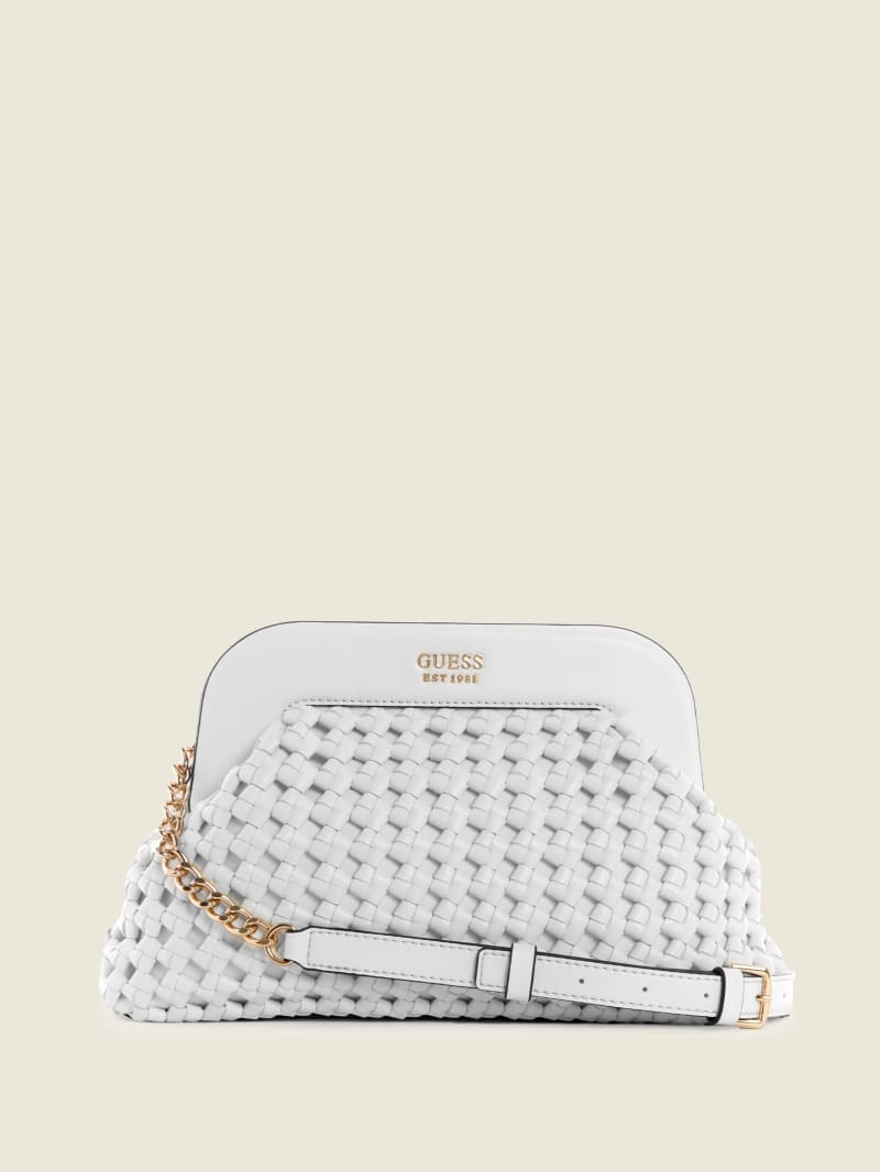 White Women's Guess Sicilia Frame Clutch Mini Bag | 1420583-HU