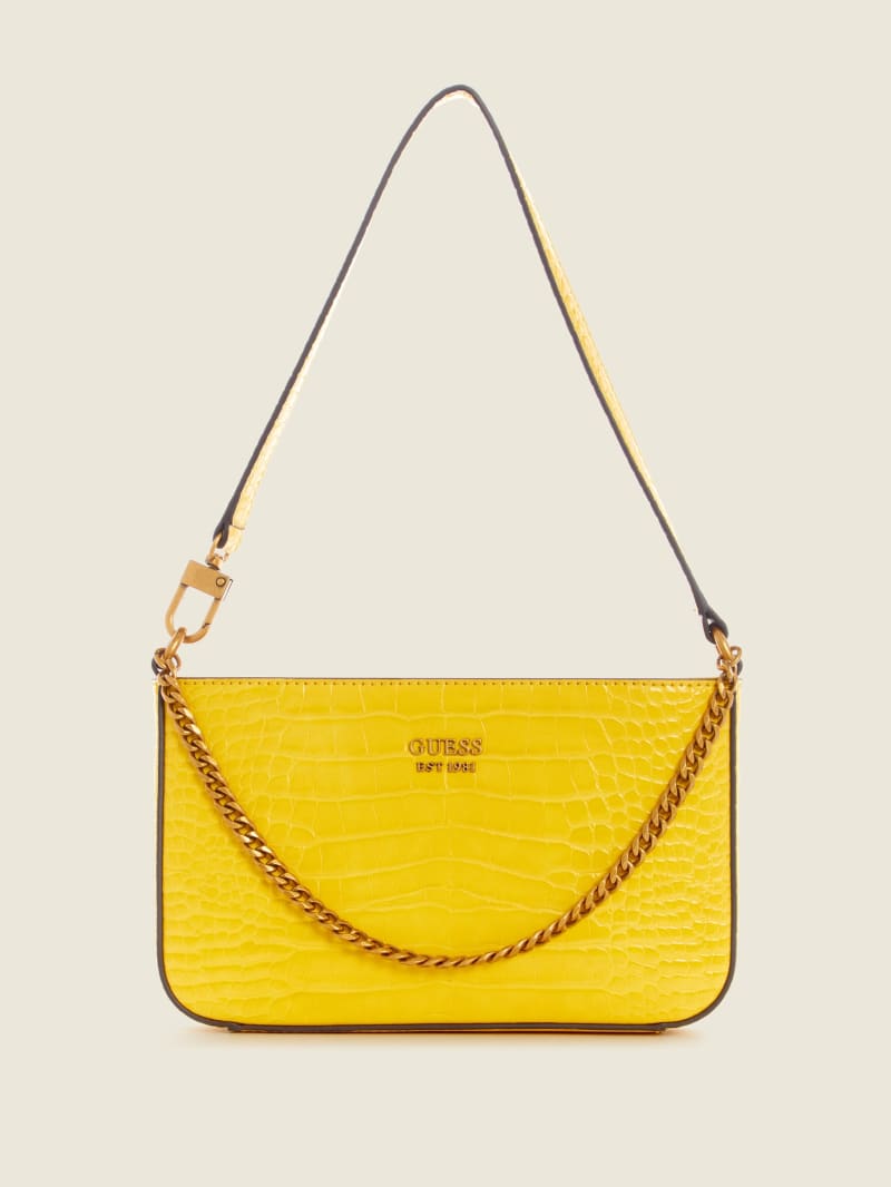 Yellow Women's Guess Katey Croc Mini Bag | 2734801-DT