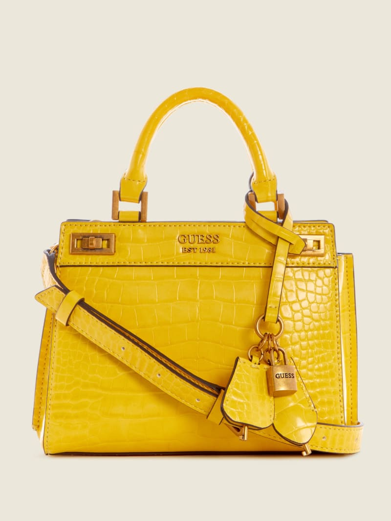 Yellow Women's Guess Katie Croc Satchel Bags | 0487915-PK