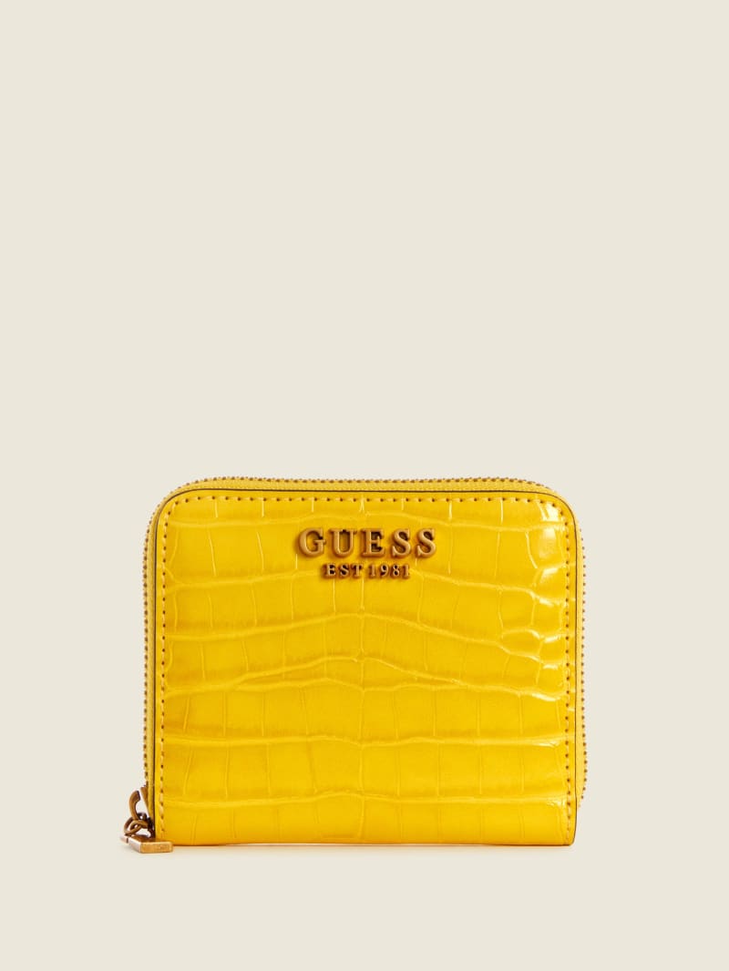 Yellow Women's Guess Laurel Small Zip-Around Wallets | 9714586-TS