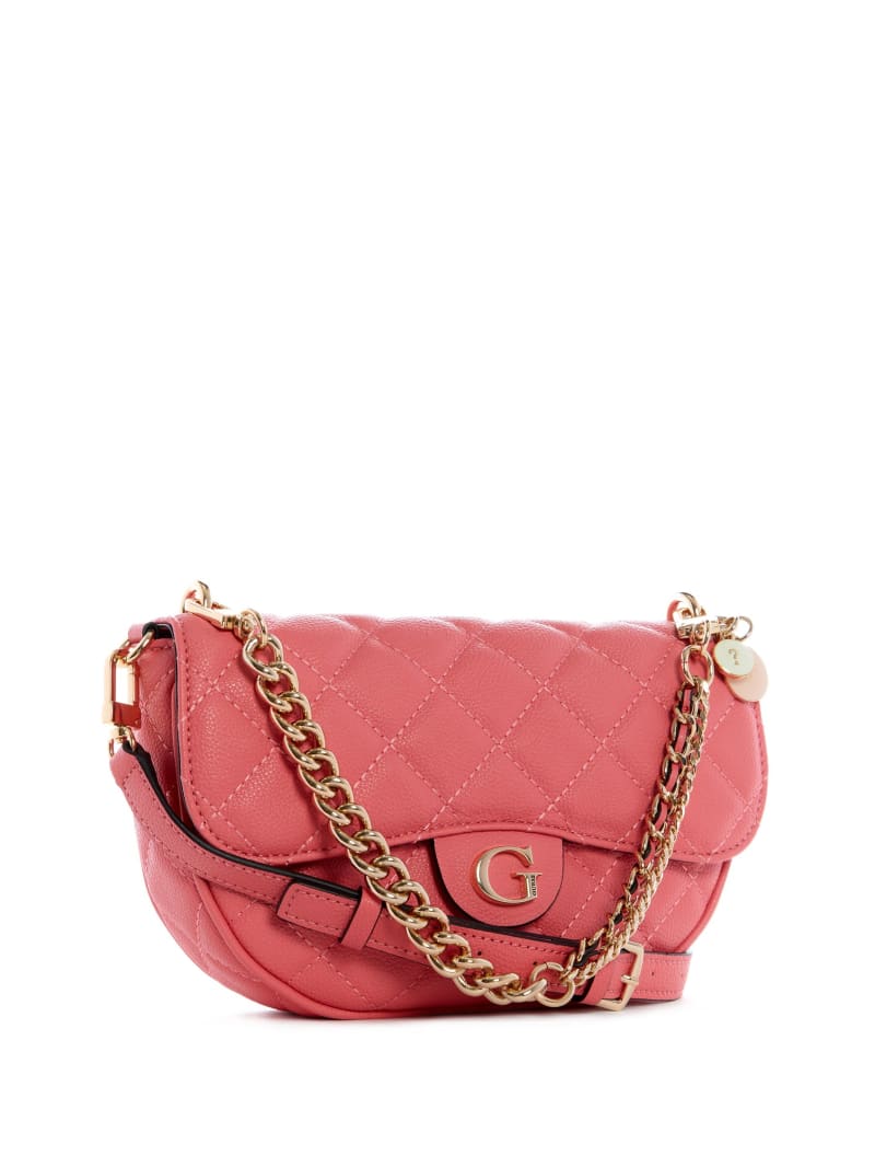 Apricot Women's Guess Gillian Quilted Flap Crossbody Bags | 0874129-IQ