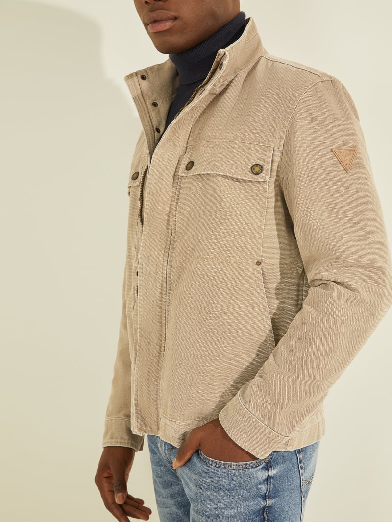 Beige Men's Guess Cargo Jackets | 5037294-VC